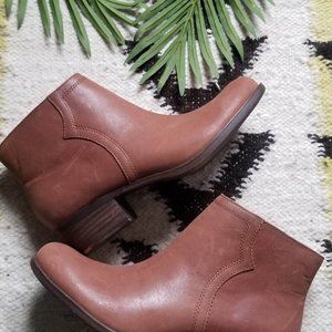 Lucky Brand Balexa Chestnut Leather Boot Size 7.5